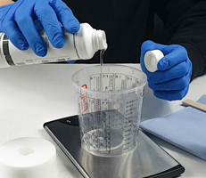 Weighing resin
